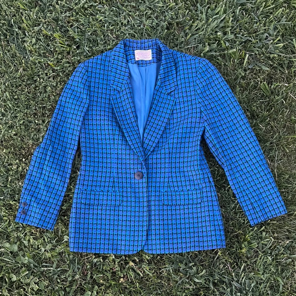 Pendleton Blue and Black Houndstooth Blazer (Preppy Edge)